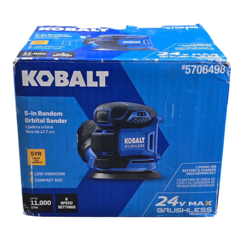 Kobalt 24V Max Brushless 5" Random Orbital Sander Bare Tool KOS 2450B-03 Read